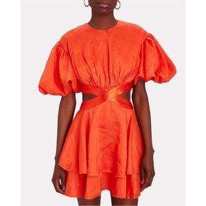 AJE | Gracious Cut-Out Mini Dress In Orange | 8 | NWT